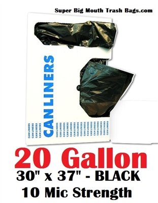 FREE SHIPPING! 20 Gallon Garbage Bags 20 Gallon Trash Bags 20 GAL Can  Liners 30 x 37 10 Micron Clear